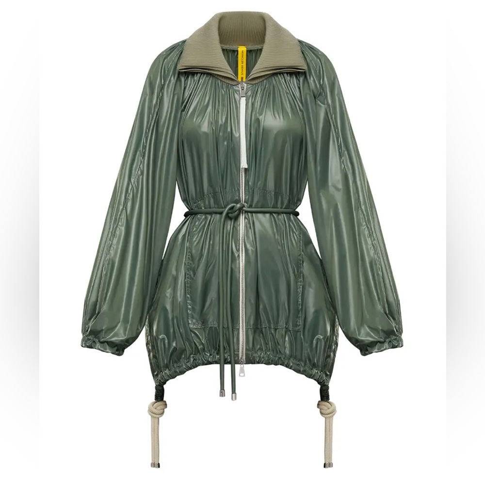 Moncler Womens  Diamond Raincoat, Green